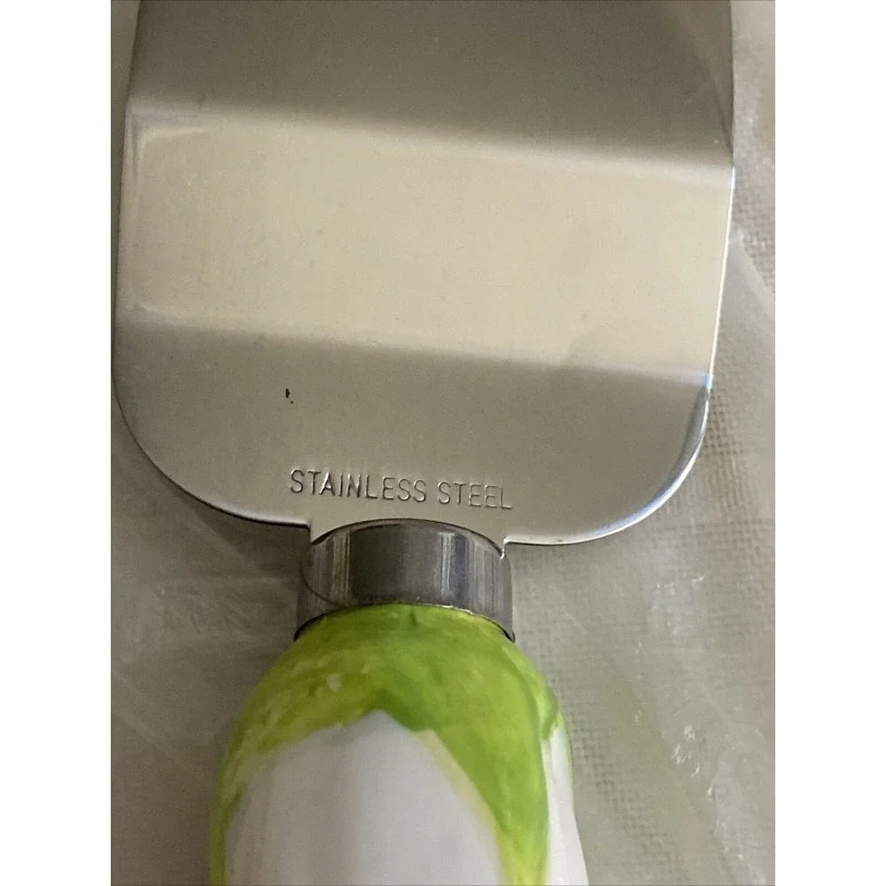 Wedding Cake Server‎ & Knife Set Rose Bud Handles White Floral Keepsake Cottage